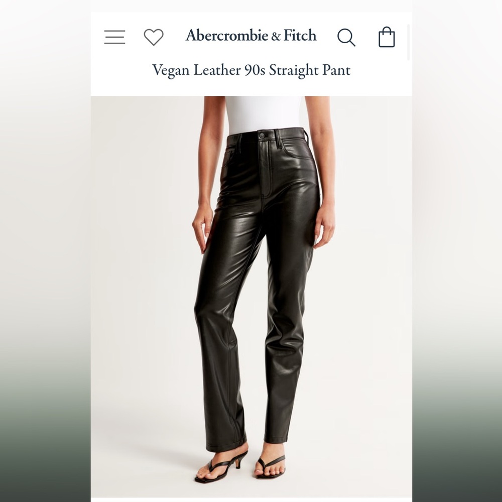 Abercrombie Vegan Leather 90s Straight Pant